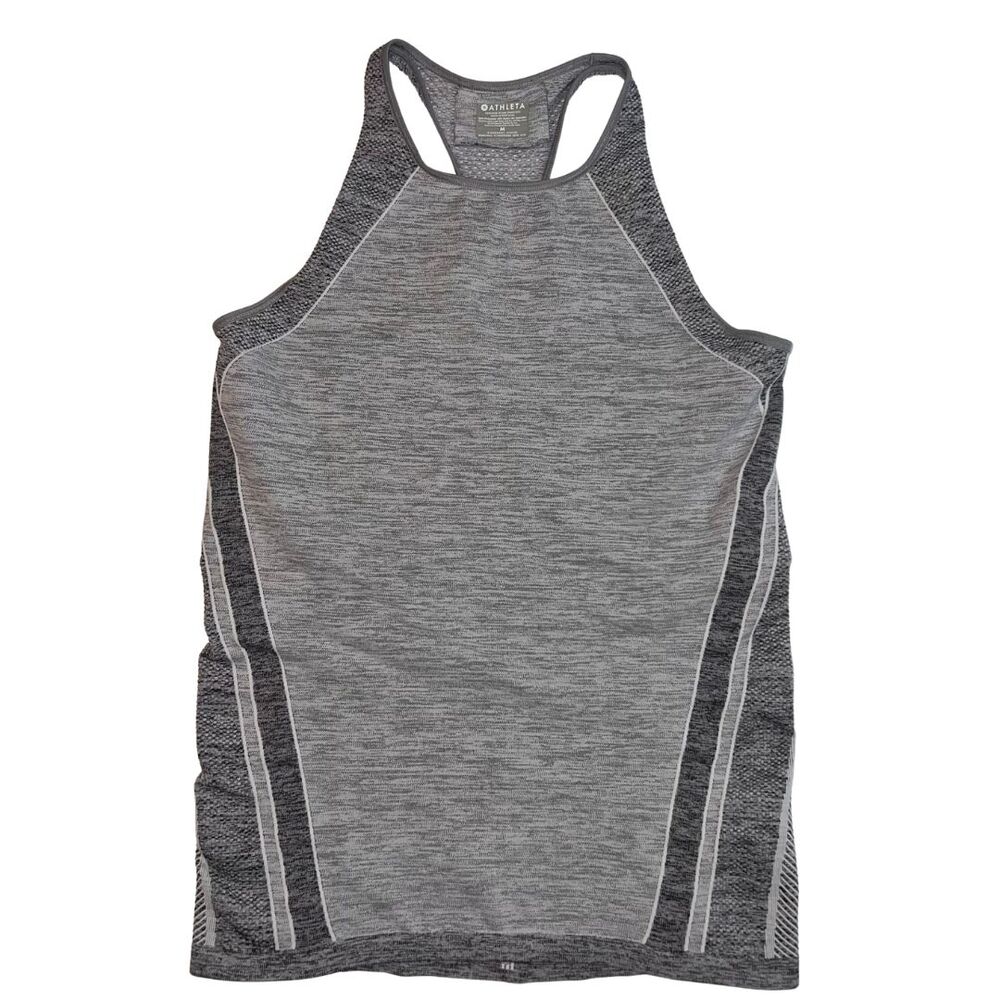 Athleta Tank Top Medium Racerback Heather Gray Athletic Workout Yoga Shirt - Picture 1 of 8